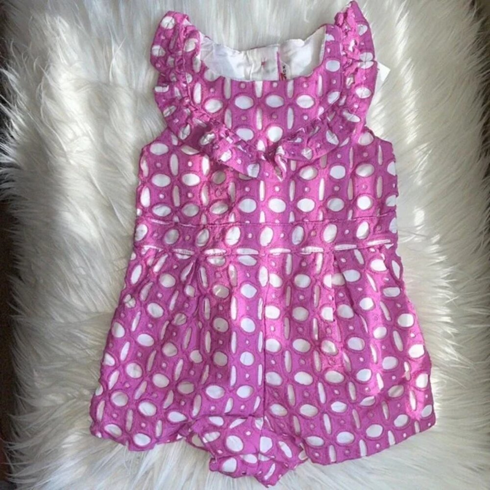 Janie and Jack Purple Eyelet Romper (3-6M and 18-24M) - Picture 4 of 5